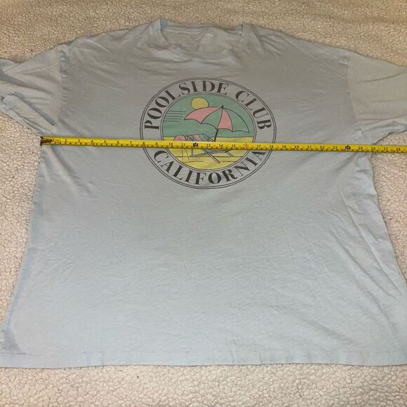 American Eagle Poolside Club Beach Light Blue Graphic Tee XL EUC - Picture 9 of 12